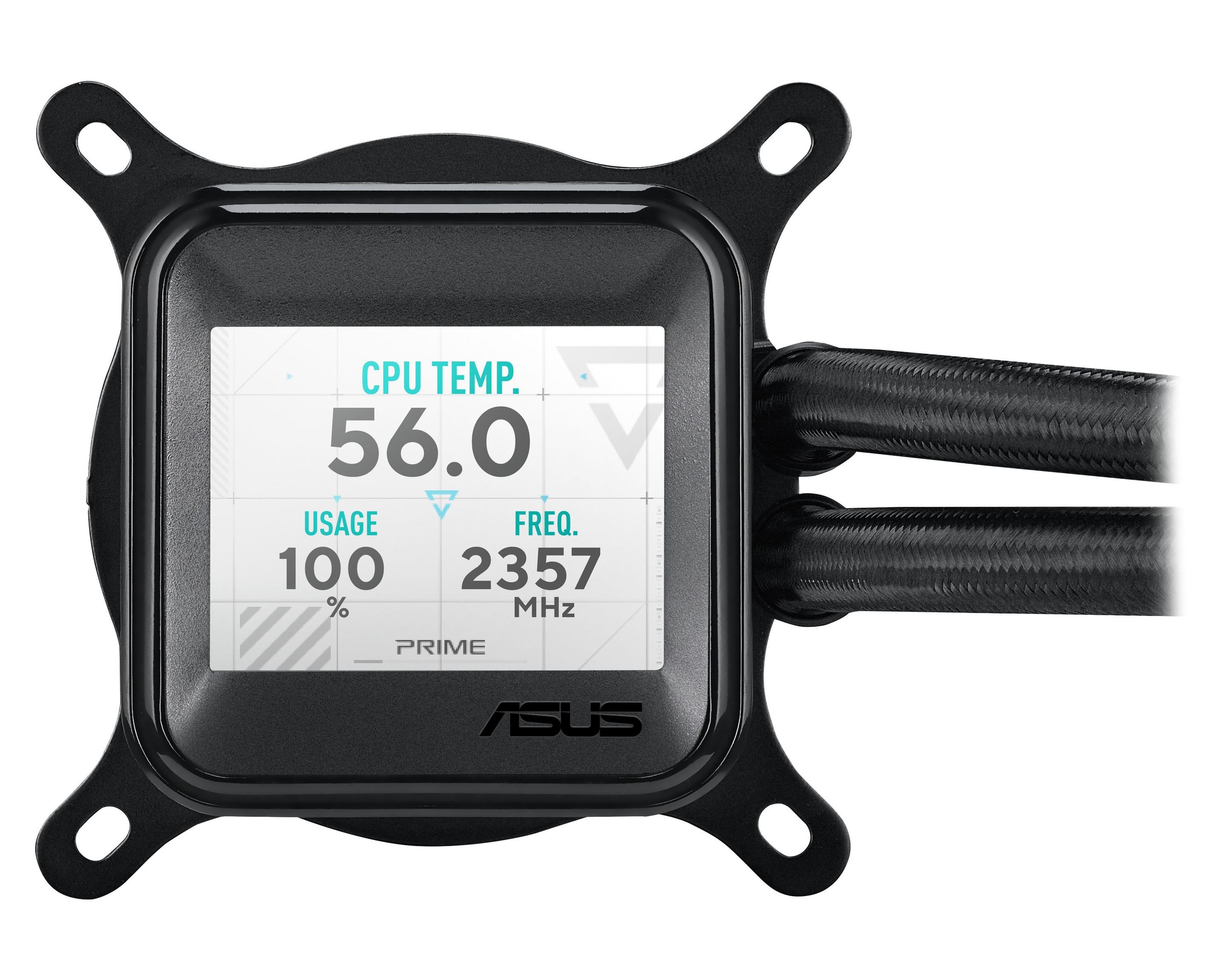 Sistema de Refrigeração Líquida Tudo-em-Um ASUS Prime LC 360 ARGB LCD (120 mm - 3 ventoinhas - 2500 RPM - Preto), miniatura 4