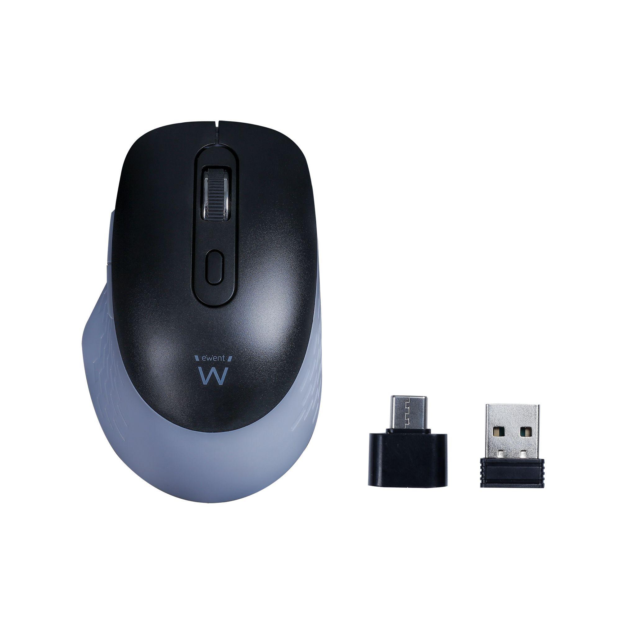 Rato EWENT EW3243 (Mão direita - 3200 DPI - Ótico - Preto e Cinzento)