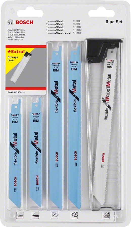 Conjunto de Lâminas para Serra Sabre BOSCH 2607010906 (Madeira e metal)