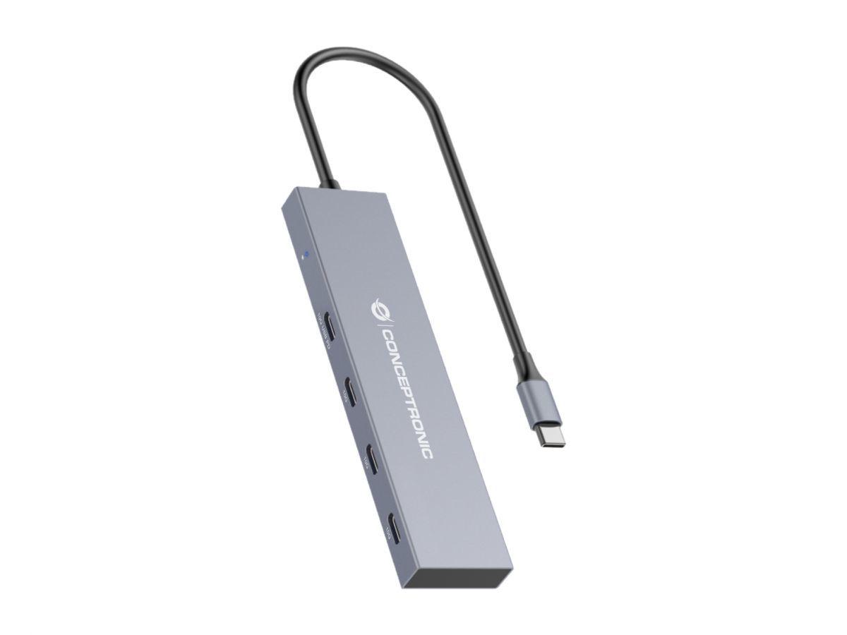 Hub USB-C CONCEPTRONIC HUBBIES14G (0,25 m - Cinzento)