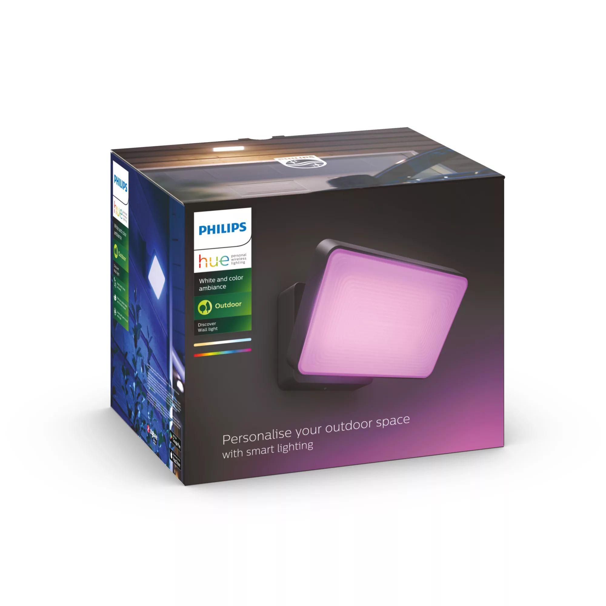 Projetor LED de Exterior PHILIPS HUE Discover 17435/30/P7 (Bluetooth e Zigbee - iOS e Android - Bluetooth/Zigbee - Preto) — miniatura 4