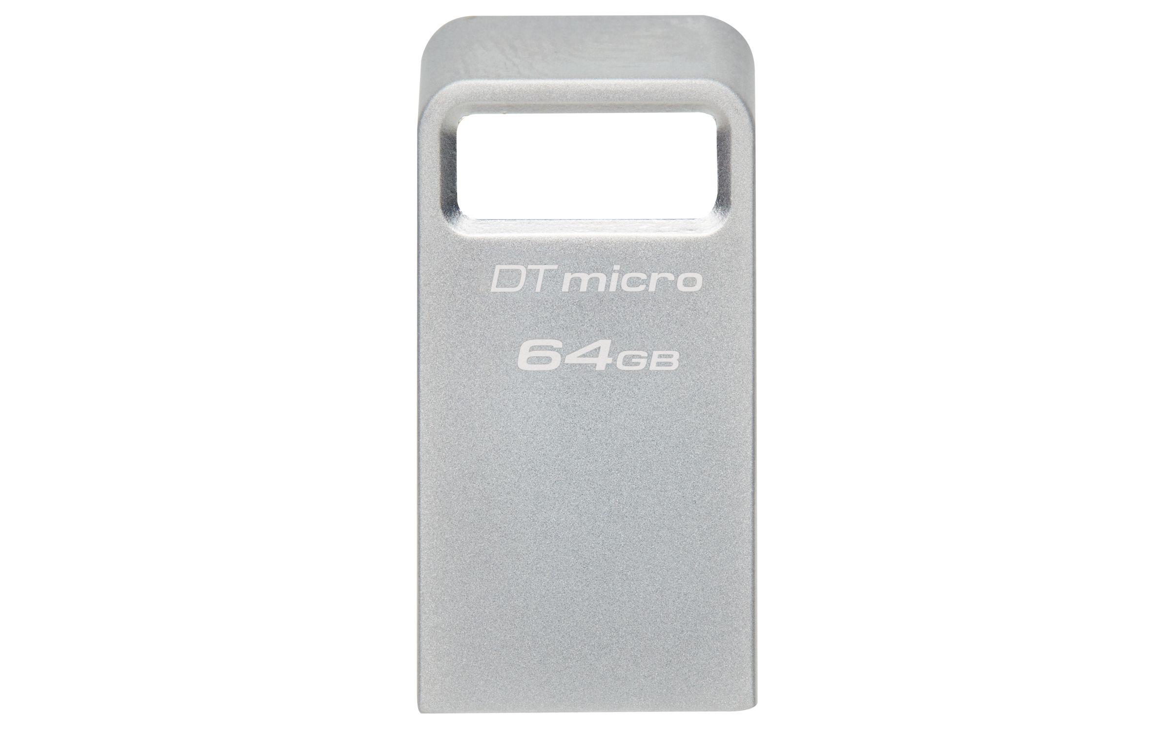 Pen USB KINGSTON DataTraveler Micro (64 GB - Sem tampa - USB Type-A - Prateado)