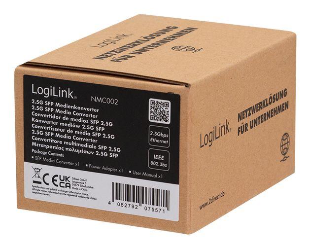 Conversor de Média LOGILINK NMC002 (2500 Mbit/s - Preto) — miniatura 8