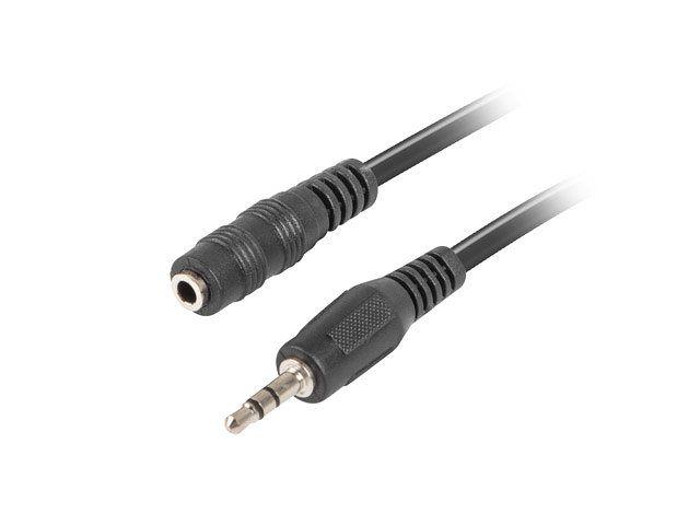 Cabo de Extensão de Áudio LANBERG CA-MJFJ-10CC-0050-BK (5 m - Jack de 3,5 mm macho - Jack de 3,5 mm fêmea - Preto)