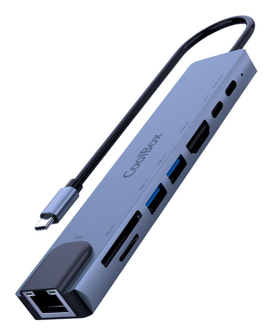 Hub USB-C COOLBOX miniDOCK C81 (0,195 m - Universal - Azul)
