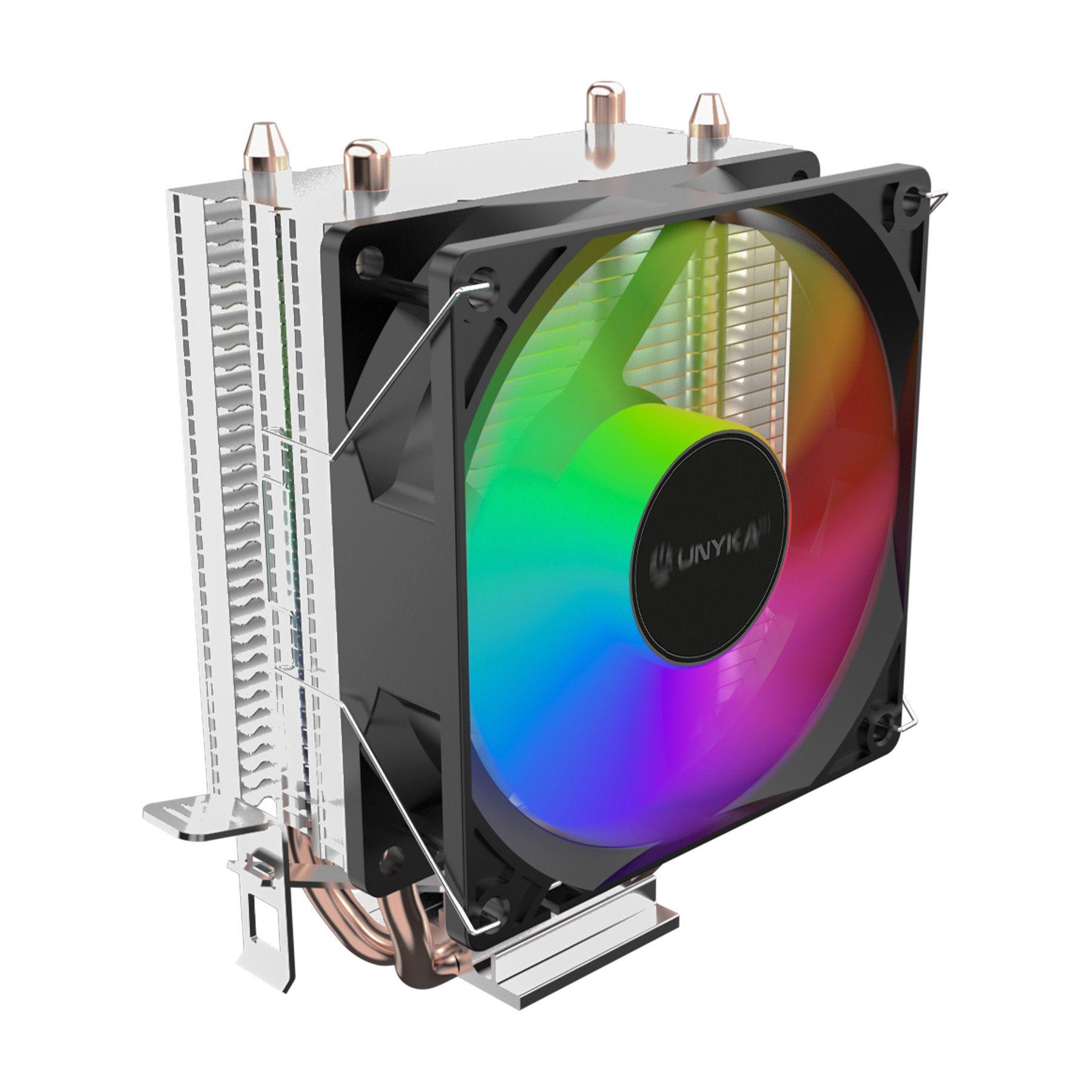Dissipador de CPU UNYKAch UNYCOOL H21 ARGB (90 mm - 2000 RPM - Vermelho, Verde, Azul - Preto e Cinzento) — miniatura 3