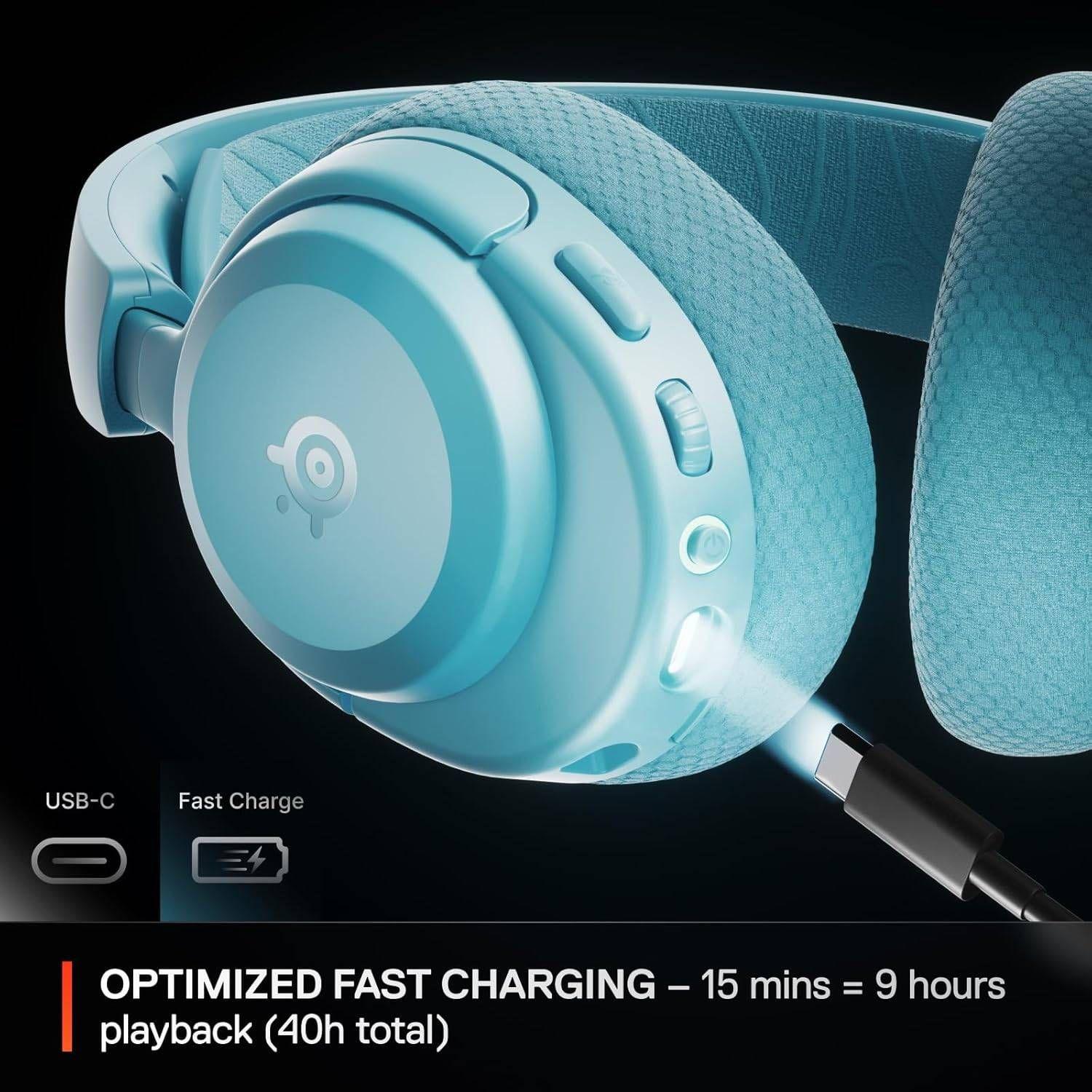 Headset Gaming STEELSERIES Arctis Nova 3P (Binaural - Sem fios - Circum-aural - Azul Aqua), miniatura 4