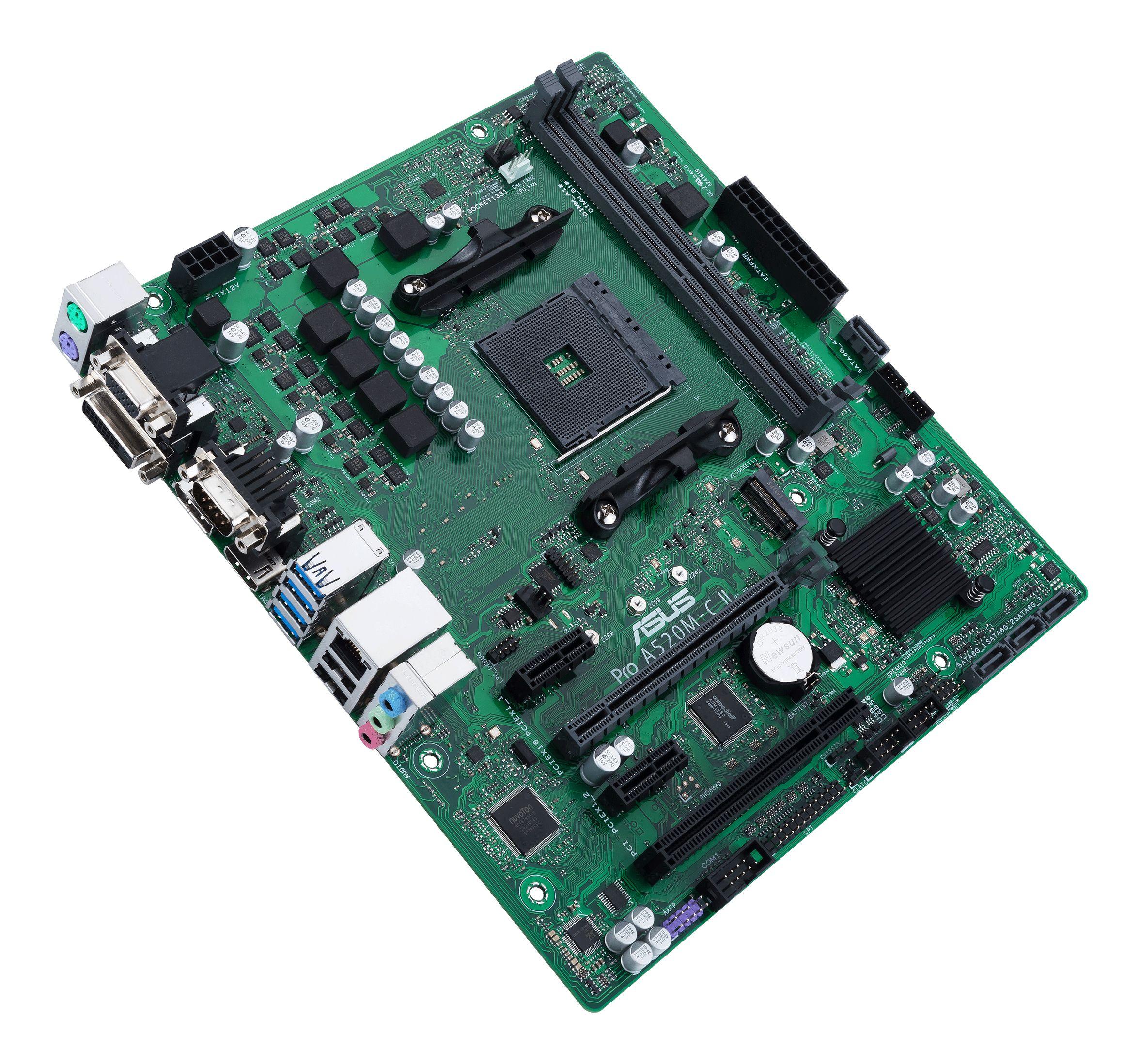 Motherboard ASUS PRO A520M-C II/CSM (AM4 - micro ATX - Duplo canal - Verde/Preto), miniatura 3