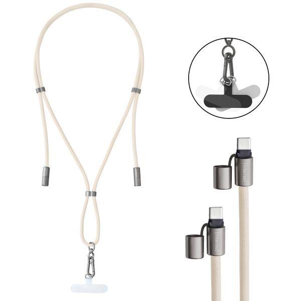 Cabo USB-C para USB-C INTENSO Lanyard (1,65 m - USB-C - Bege) — miniatura 2