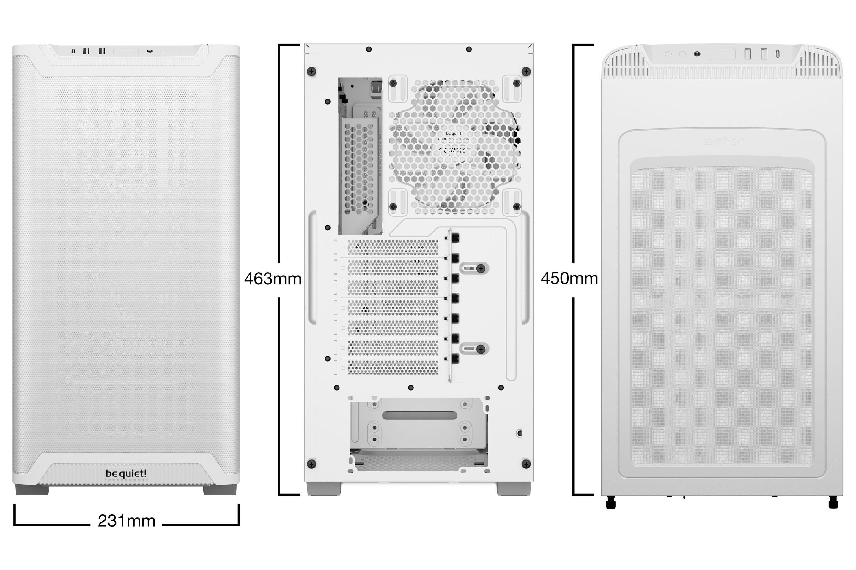 Caixa PC BE QUIET! PURE BASE 501 Airflow (ATX, micro ATX, Mini-ITX - ATX, PS2 - Midi Tower - Branco) — miniatura 2