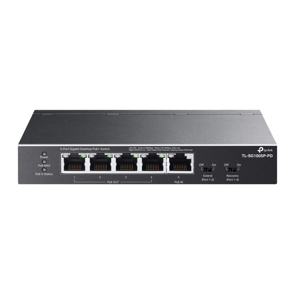 Switch TP-LINK TL-SG1005P-PD (Gigabit Ethernet - 10 Gbit/s - Preto)