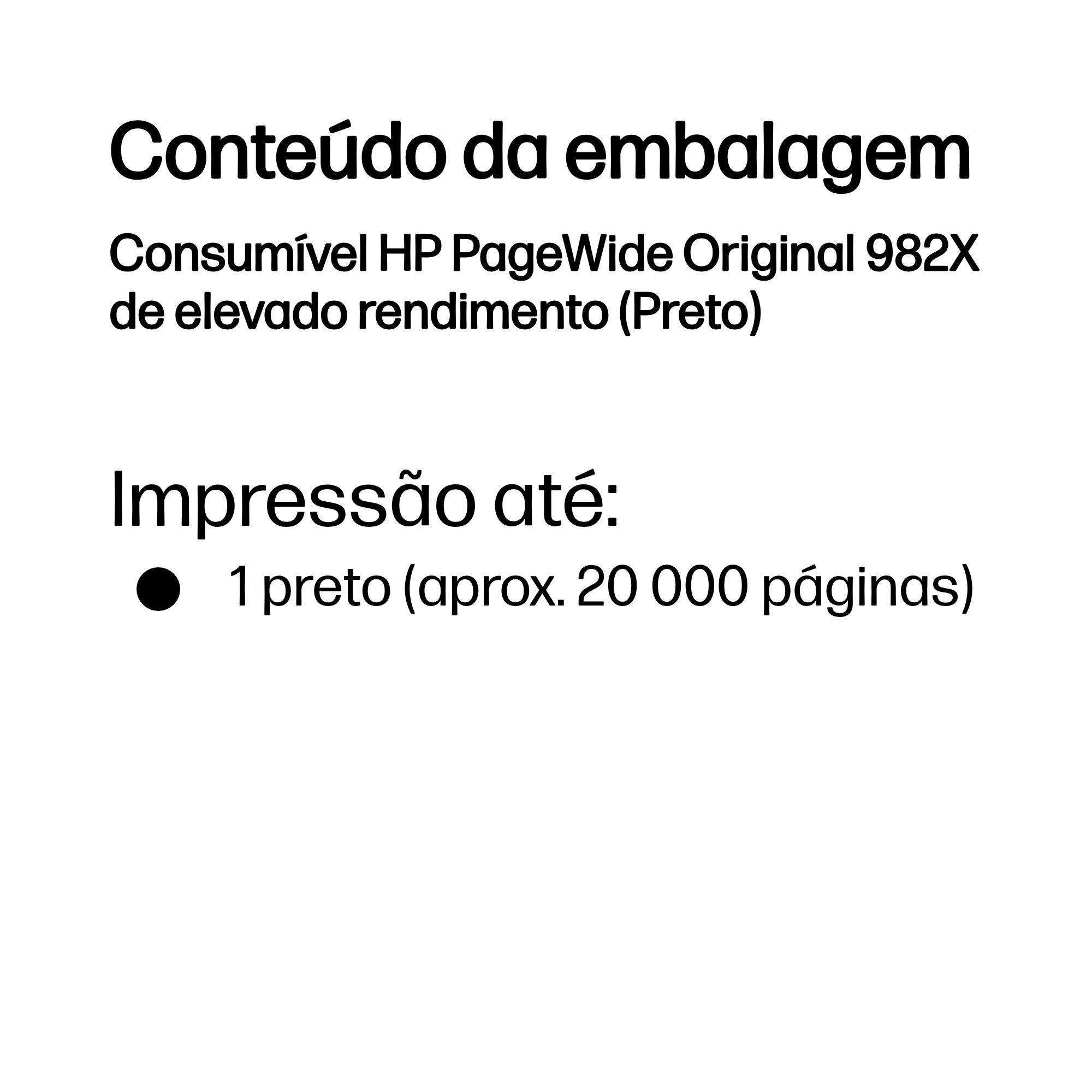 Tinteiro HP PageWide 982X T0B30A (20 000 páginas a preto - Preto), miniatura 3