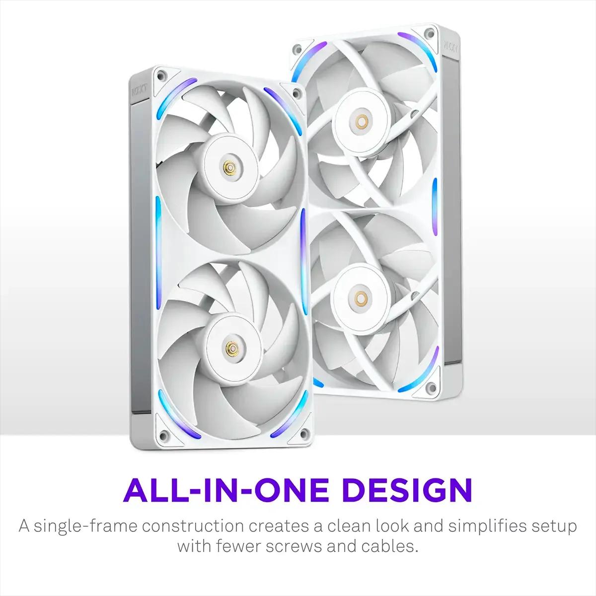 Ventoinha NZXT F240X Performance RGB Single-Frame (RGB multicolor - 15,2 W - Branco) — miniatura 2