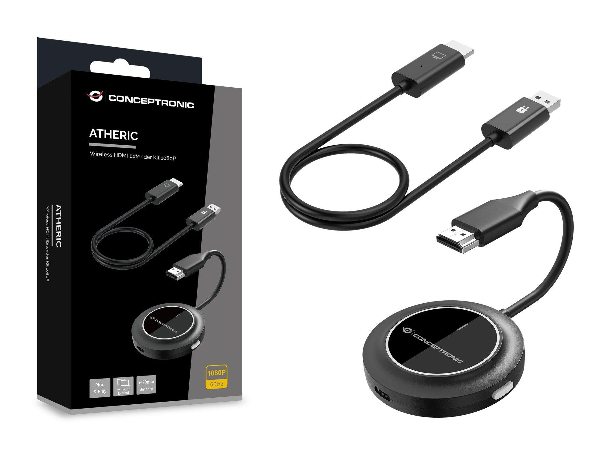 Adaptador de Ecrã Sem Fios CONCEPTRONIC ATHERIC02B (Wi-Fi de 5 GHz - Preto), miniatura 4