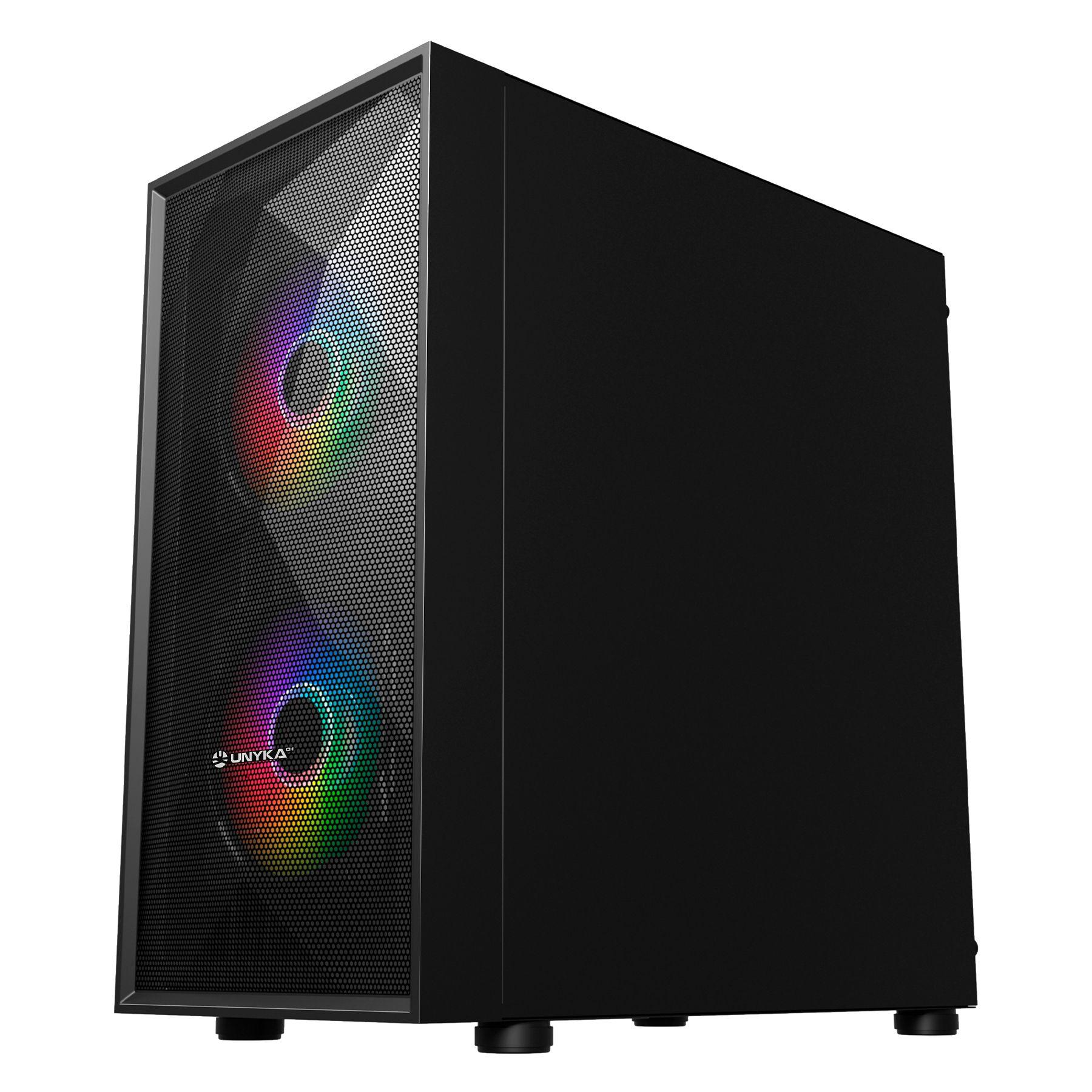 Caixa PC Gaming UNYKACH MIR B200 (ITX, micro ATX - ABS, vidro temperado - 16 cm - Preto) — miniatura 5