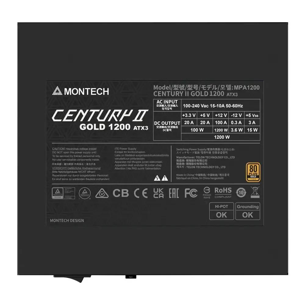 Fonte de Alimentação MONTECH Century II 1200W (ATX - 1200 W - 80 PLUS Gold - Prateado), miniatura 5