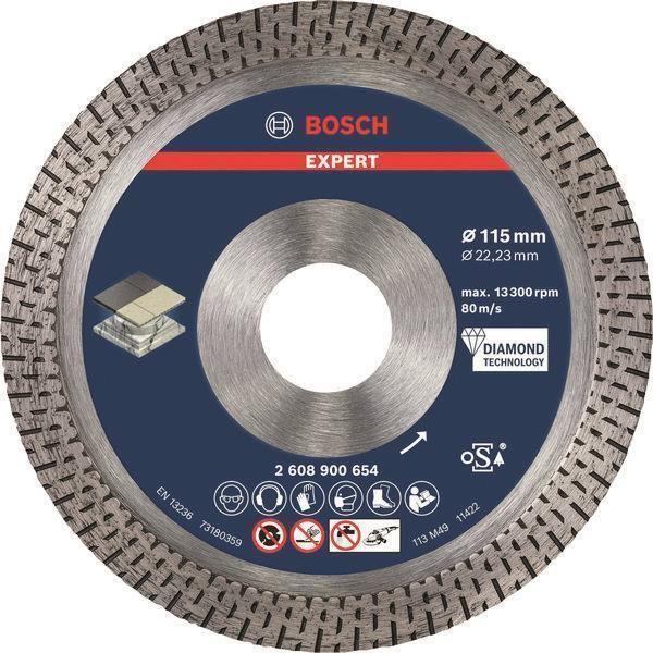 Disco de Corte Diamantado BOSCH Expert HardCeramic (Ø 115 mm - Furo 22,23 mm)