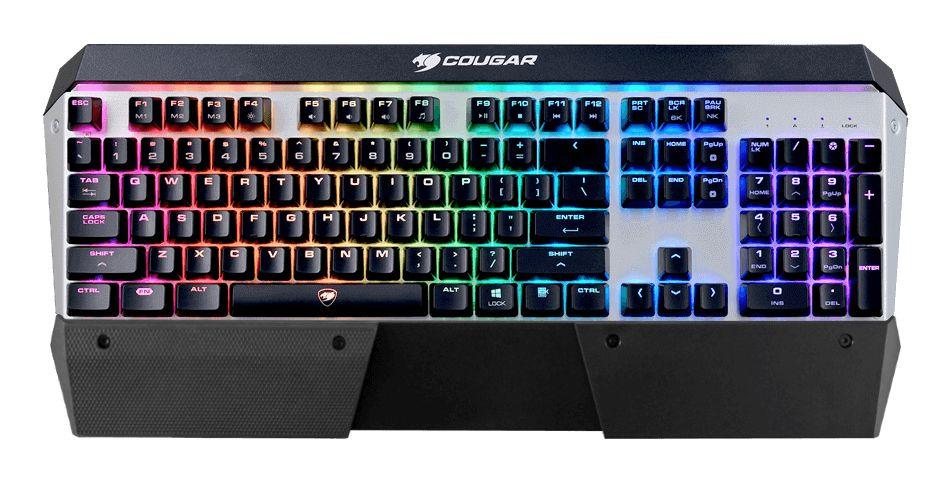 Teclado COUGAR Attack X3 RGB (Alemão - Cherry MX Brown - Tamanho completo - Preto e Prateado)