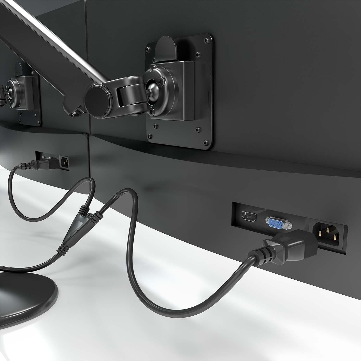 Cabo de Alimentação CPU AISENS A132-0864 (3 m - CEE7/7 - 2 x C13 - Preto) — miniatura 5