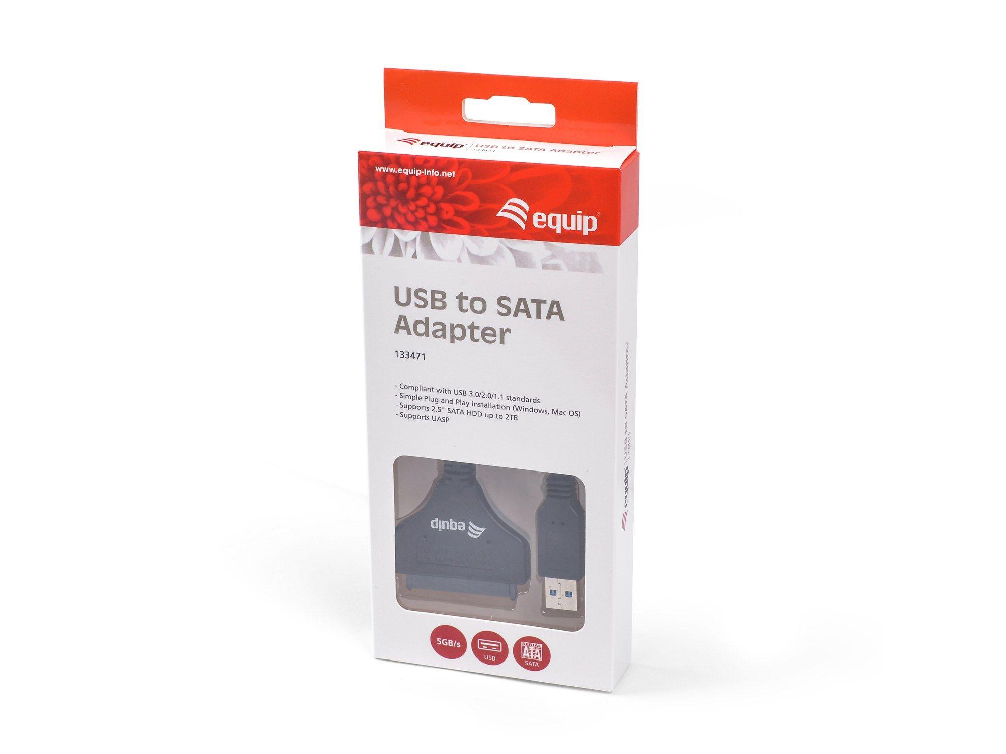 Adaptador USB-A para SATA EQUIP 133471 (0,5 m - USB 3.0 A - Preto) — miniatura 5