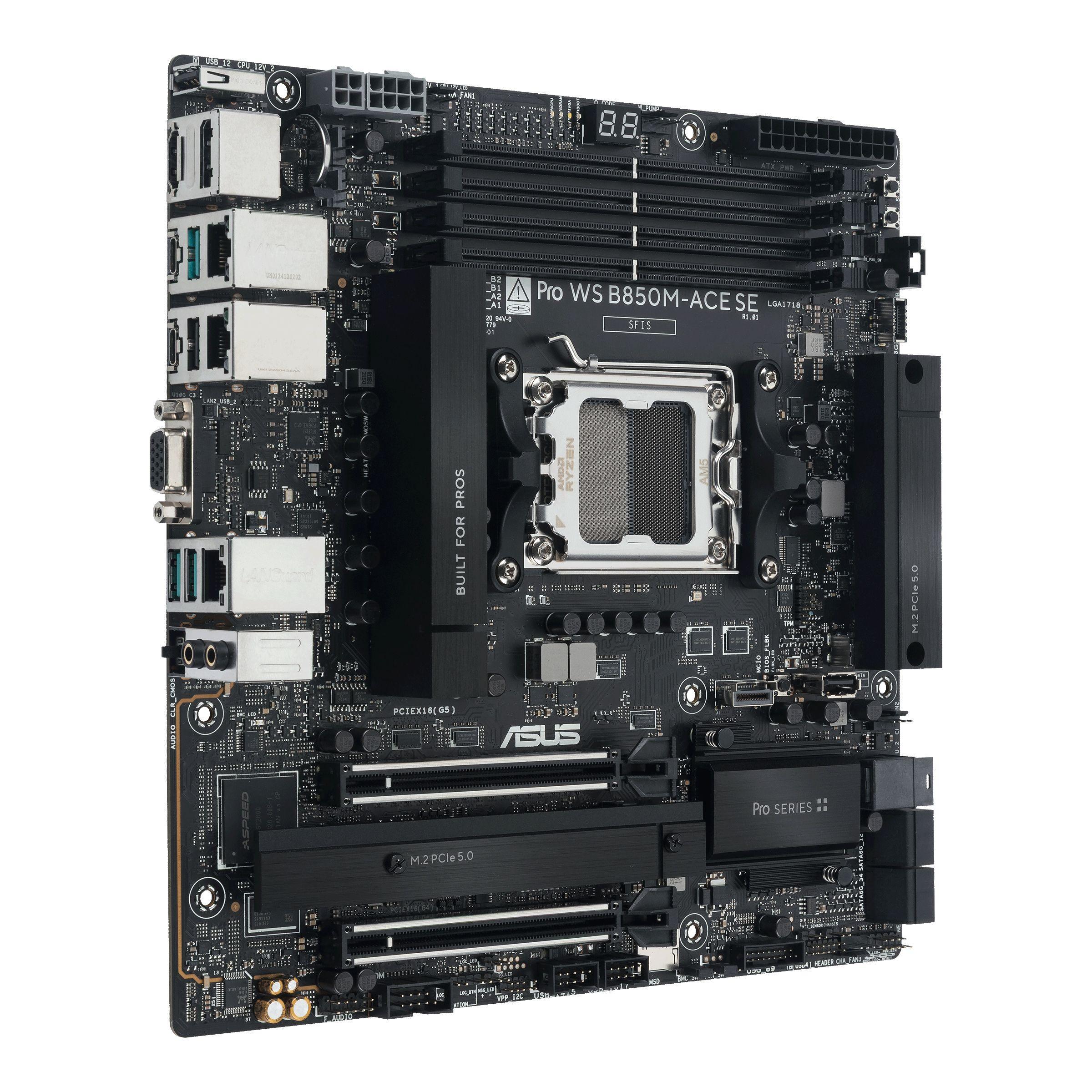 Motherboard ASUS Pro WS B850M-ACE SE (AM5 - Micro-ATX - Duplo canal - Preto), miniatura 2