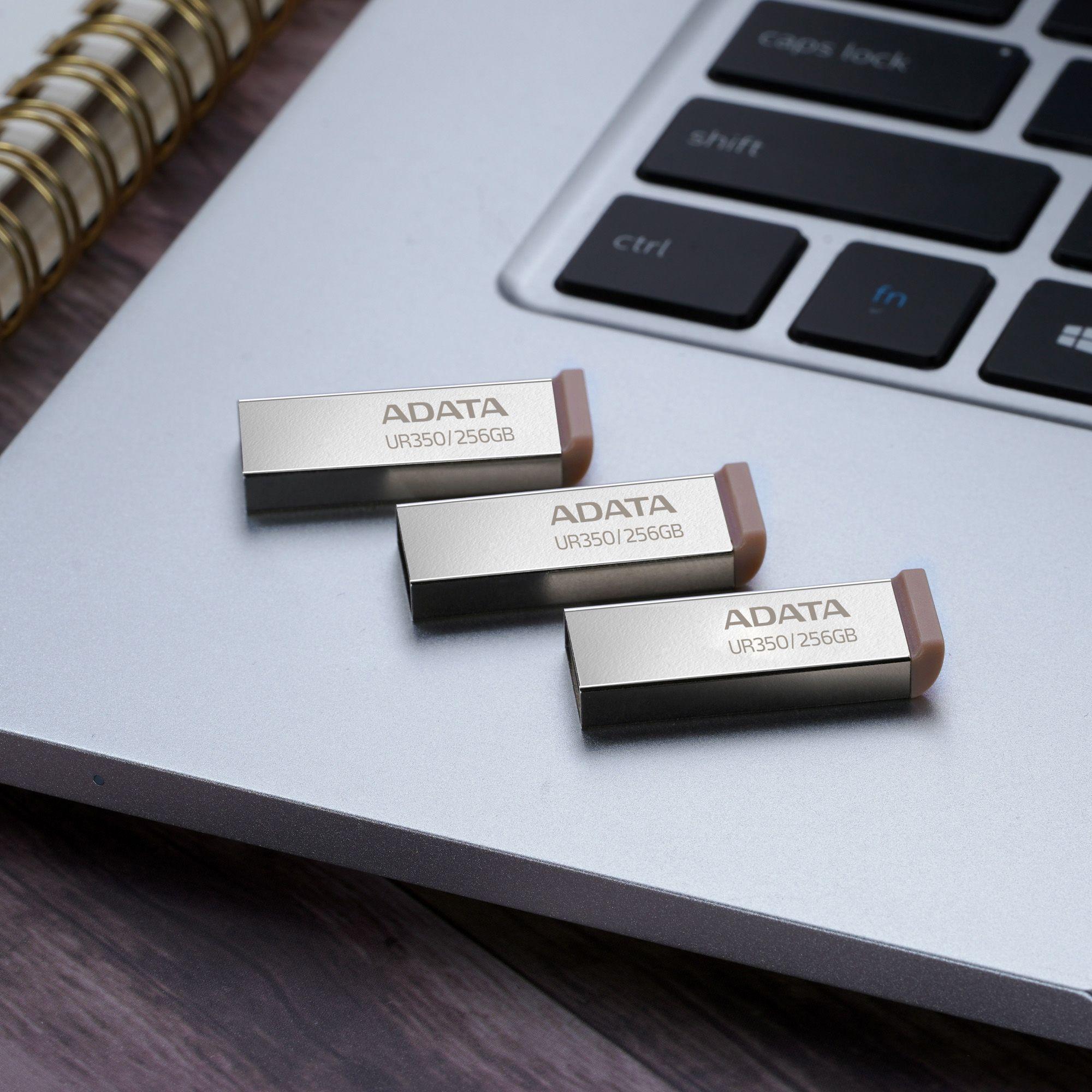 Pen USB ADATA UR350-256G-RSR/BK (USB Type-A - 3.2 Gen 1 - Sem tampa - Preto e Prateado), miniatura 7