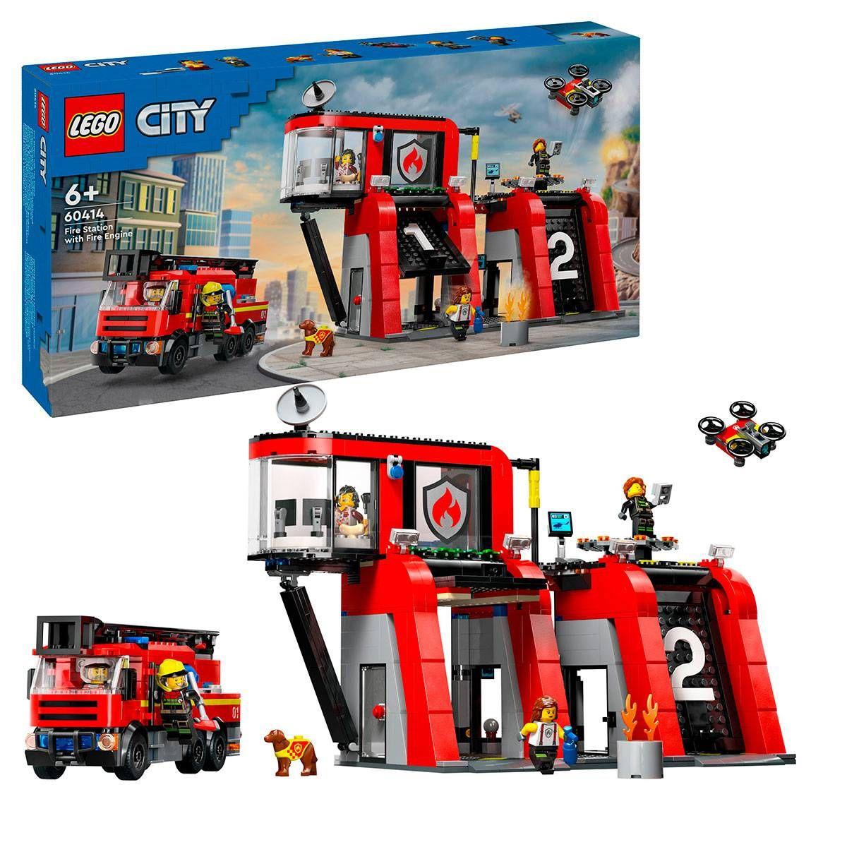 LEGO 60414 City Quartel dos Bombeiros com Camião dos Bombeiros (6+ anos - 843 peças) — miniatura 3