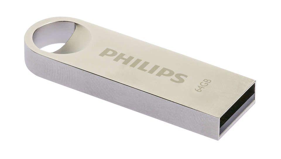 Pen USB PHILIPS Moon Edition 2.0 FM64FD160B/00 (64GB - Prateado), miniatura 2