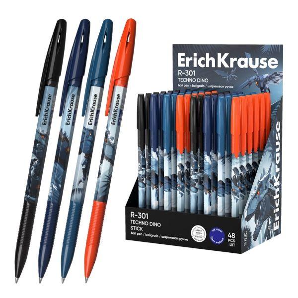 Esferográficas ERICHKRAUSE R-301 Stick Techno Dino (Azul), imagem 1