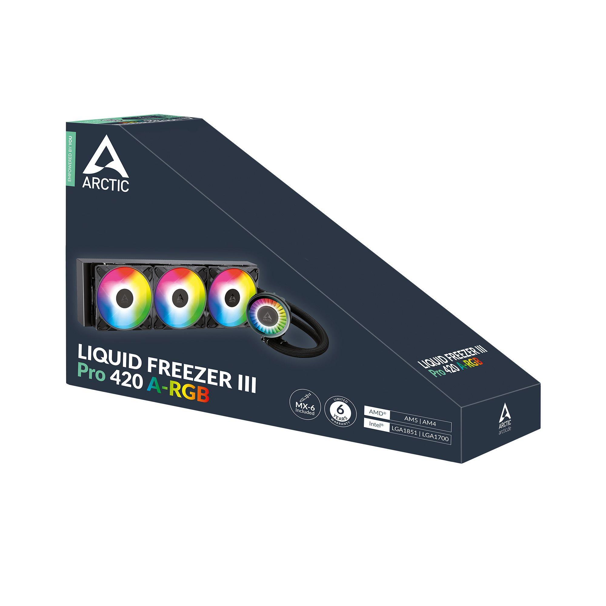 Refrigerador Líquido All-in-One ARCTIC Liquid Freezer III Pro 420 A-RGB (140 mm - 3 ventoinhas - 2500 RPM - Preto) — miniatura 6