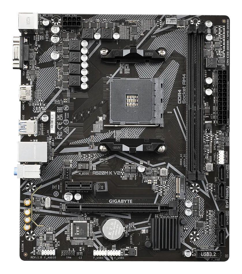 Motherboard GIGABYTE A520M K V2 (AM4 - micro ATX - Duplo canal) — miniatura 3