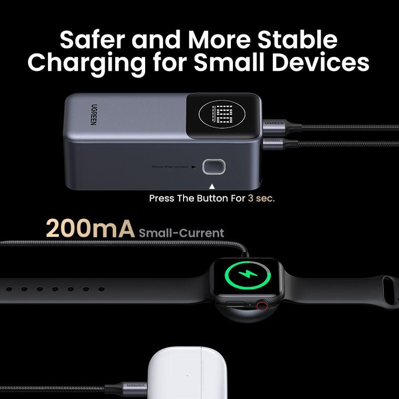 Powerbank UGREEN Nexode PB724 (12000mAh - Tomada, USB-C - Cinza) — miniatura 7