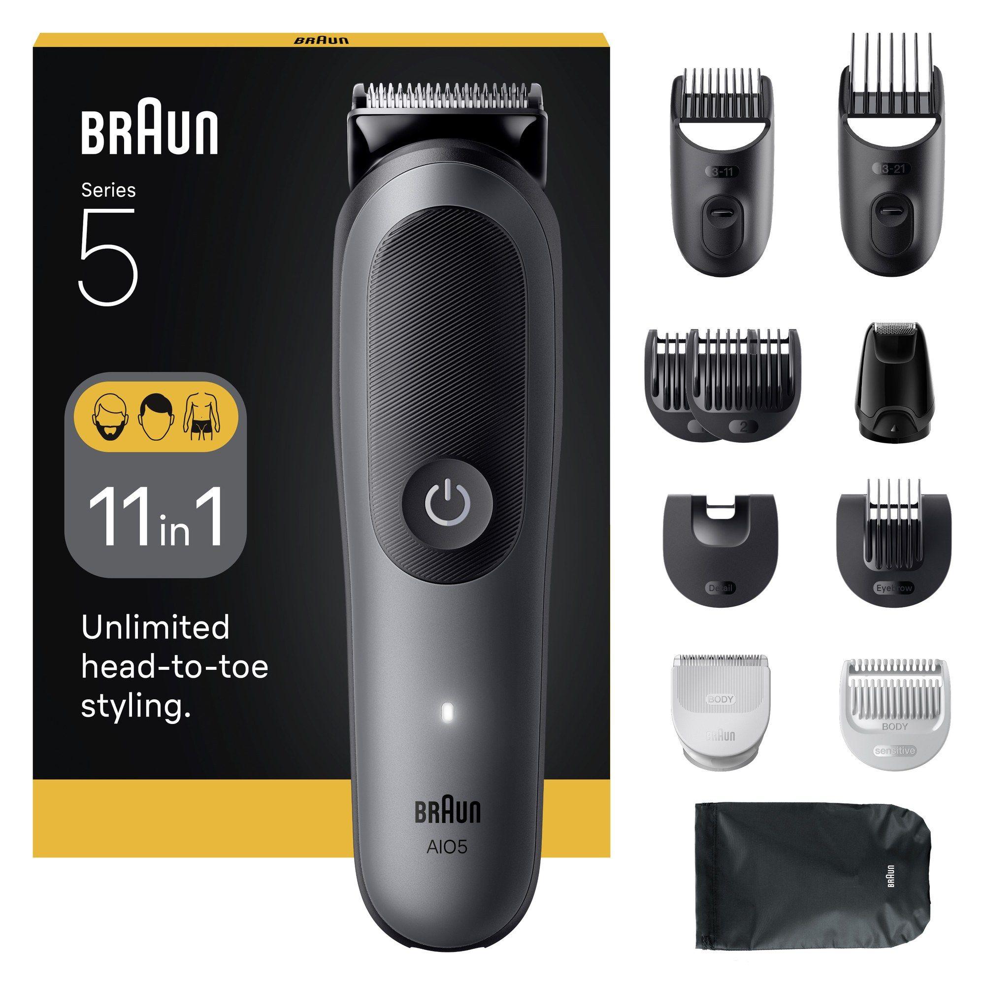 Máquina de Cortar Cabelo BRAUN Series 5 AIO5560 (Cinzento Escuro)
