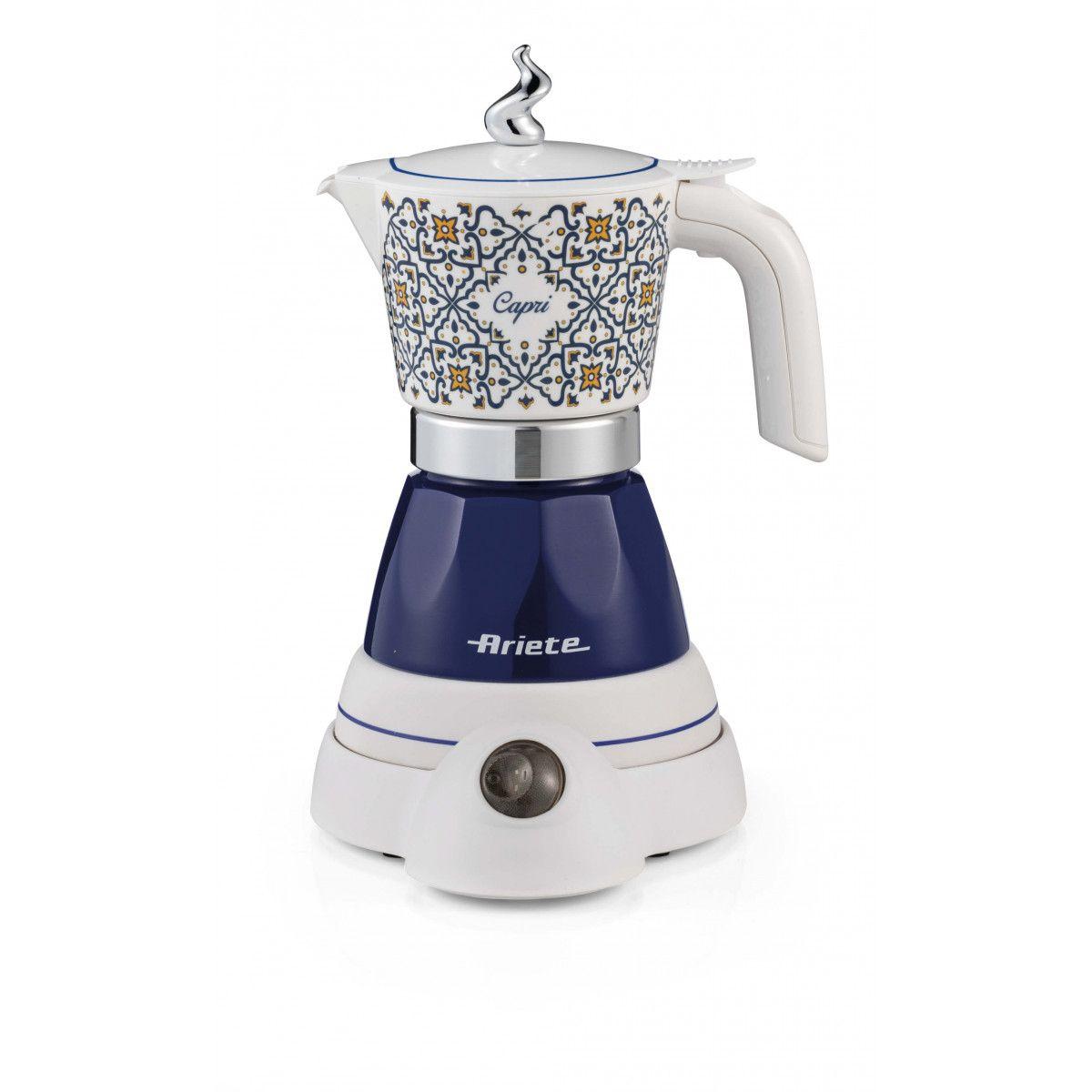 Cafeteira Italiana Elétrica ARIETE 1358 Capri (Café moído - 400 W - 5 bar - Azul e Branco)
