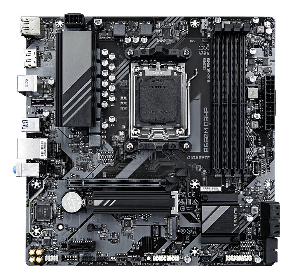 Motherboard GIGABYTE B650M D3HP rev. 1.0 (AM5 - micro ATX - Duplo canal - Castanho) — miniatura 3