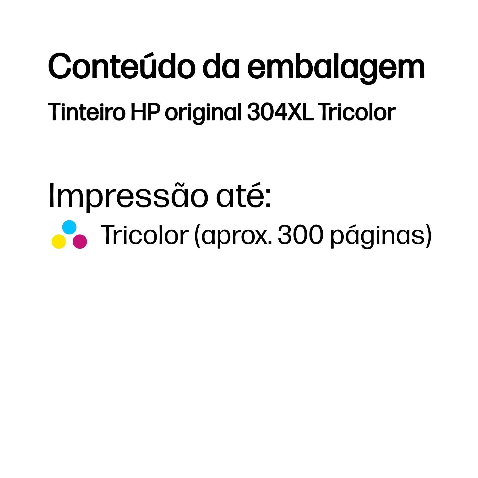 Tinteiro HP 304XL N9K07AE (300 páginas - Ciano, Magenta e Amarelo), miniatura 3