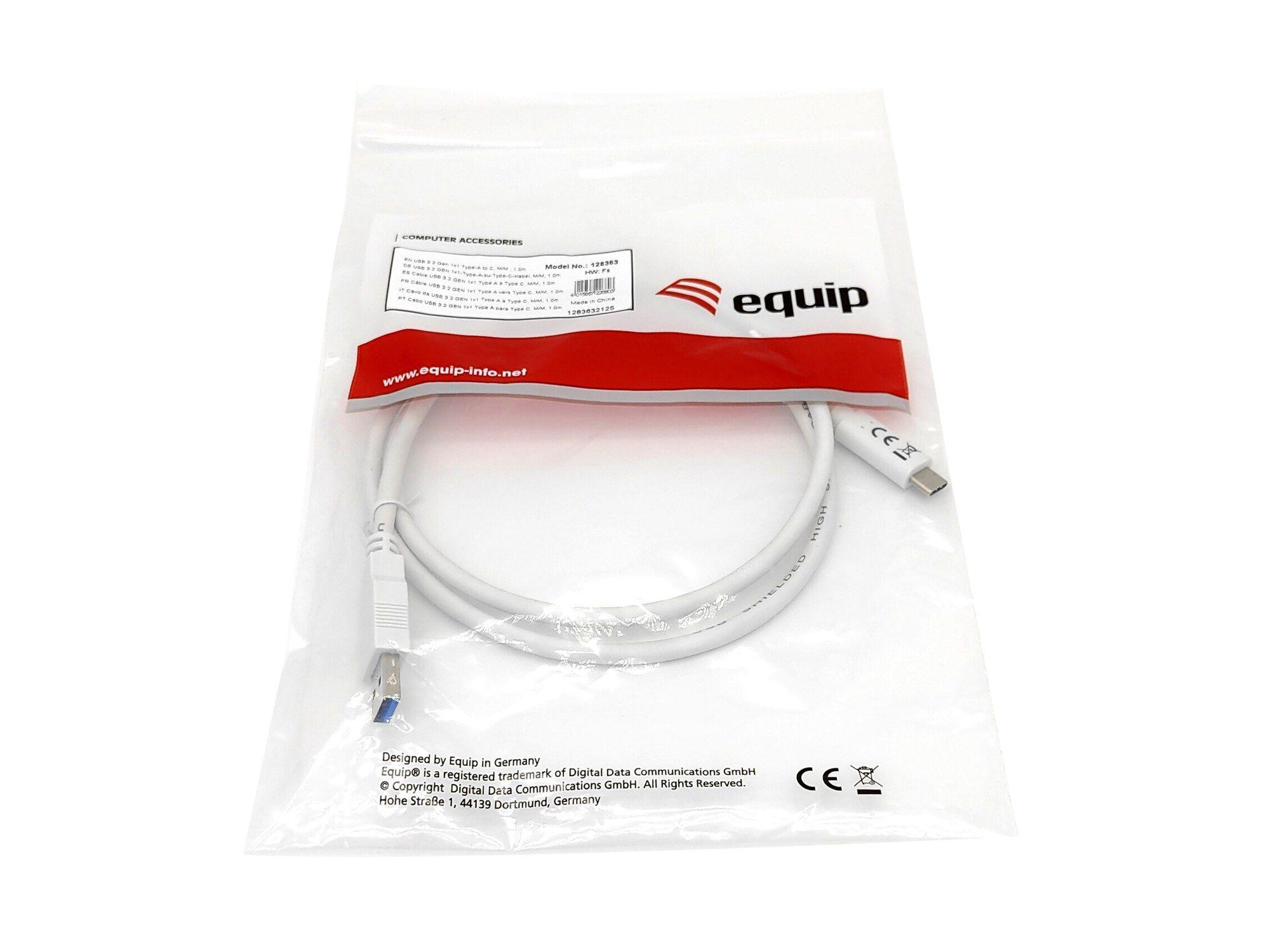 Cabo USB-C para USB-A EQUIP 128363 (1 m - USB C - USB A - Branco), miniatura 3