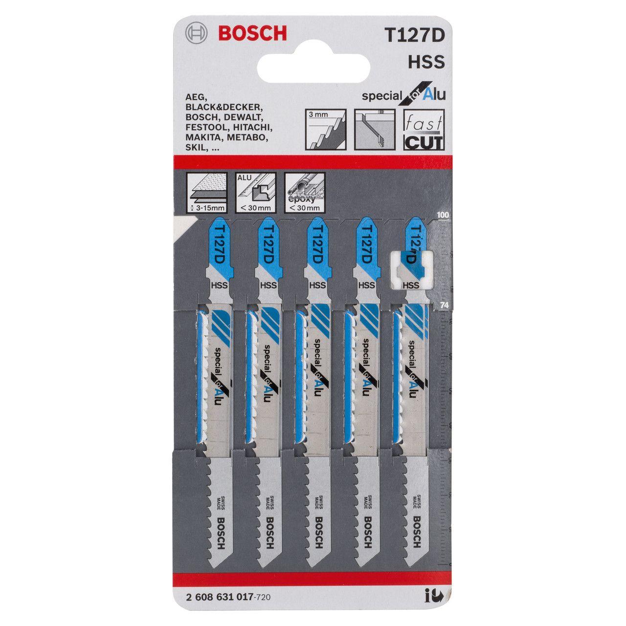 Lâminas de Serra Tico-Tico BOSCH T127D Special for Aluminium (100 mm - 8 TPI - Conjunto de 5), miniatura 2