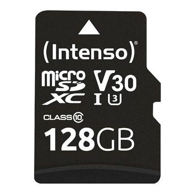 Cartão de Memória INTENSO microSDXC 128GB Professional (Classe 10 - 100 MB/s - Preto)