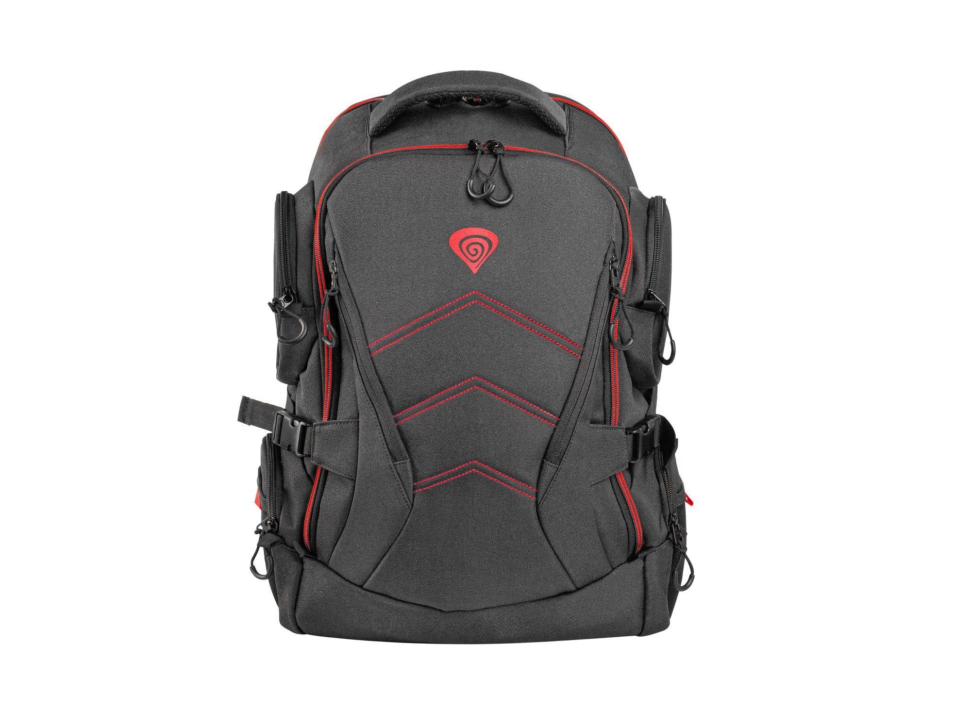 Mochila para Portátil GENESIS Pallad 550 (Poliéster - 43,9 cm - Altura 51 cm - Preto/Vermelho)