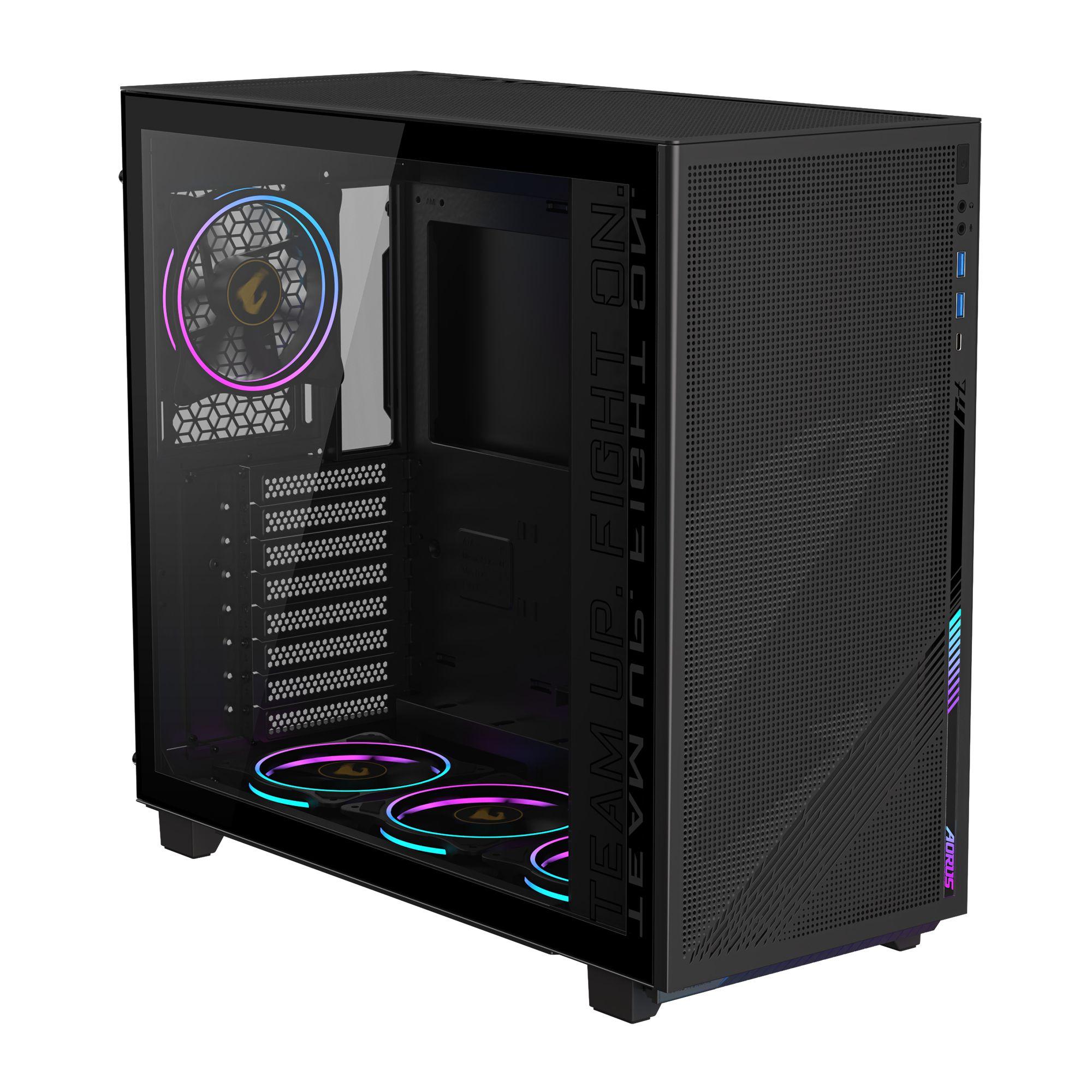 Caixa PC GIGABYTE AORUS C400 GLASS (ATX, Micro ATX, Mini-ITX - Midi Tower - Vidro, Plástico, Aço - Preto) — miniatura 3