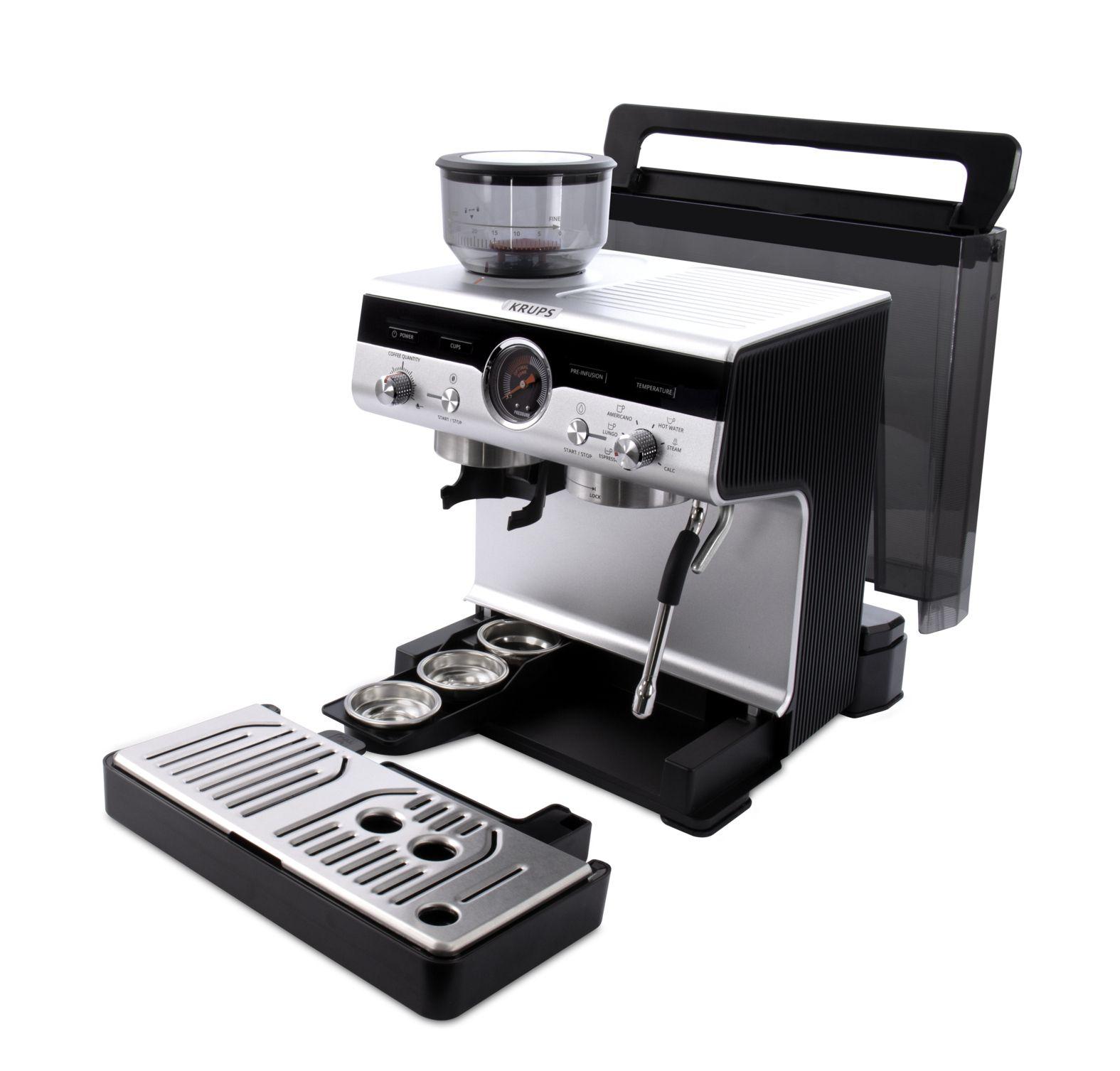 Máquina de Café Expresso Semiautomática KRUPS Precision XP801T10 (Café moído - 3 l - Botões, rotativo - Preto e Aço Inoxidável), miniatura 4