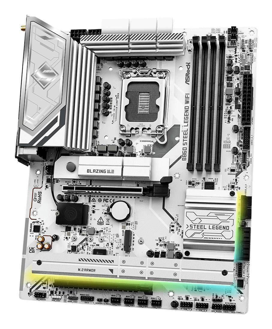 Motherboard ASROCK B860 Steel Legend WiFi (LGA 1851 - Intel Core Ultra - ATX - Branco), miniatura 4