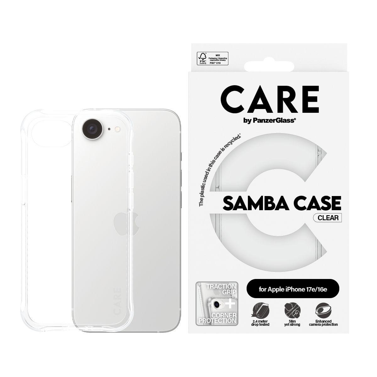 Capa PANZERGLASS Care Fashionable Samba para iPhone 16e/17e (Apple - Transparente), miniatura 2