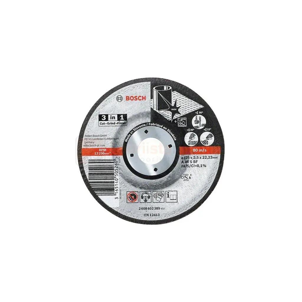 Disco de Corte BOSCH 2608602389 (3 em 1 para Inox - 125 x 2,5 mm)