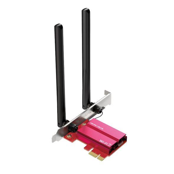 Placa de Rede PCIe MERCUSYS MA37BE (Wi-Fi 7 - 2882 Mbps - PCI Express - Rosa)