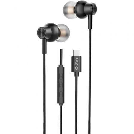 Auscultadores QUBO AU-300C BK (Intra-auriculares - USB Tipo-C - Preto)
