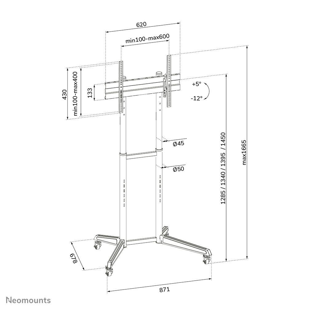 Suporte de Chão para Televisão NEWSTAR FL50-540BL1 (37-70" - 50 kg - Preto), miniatura 10