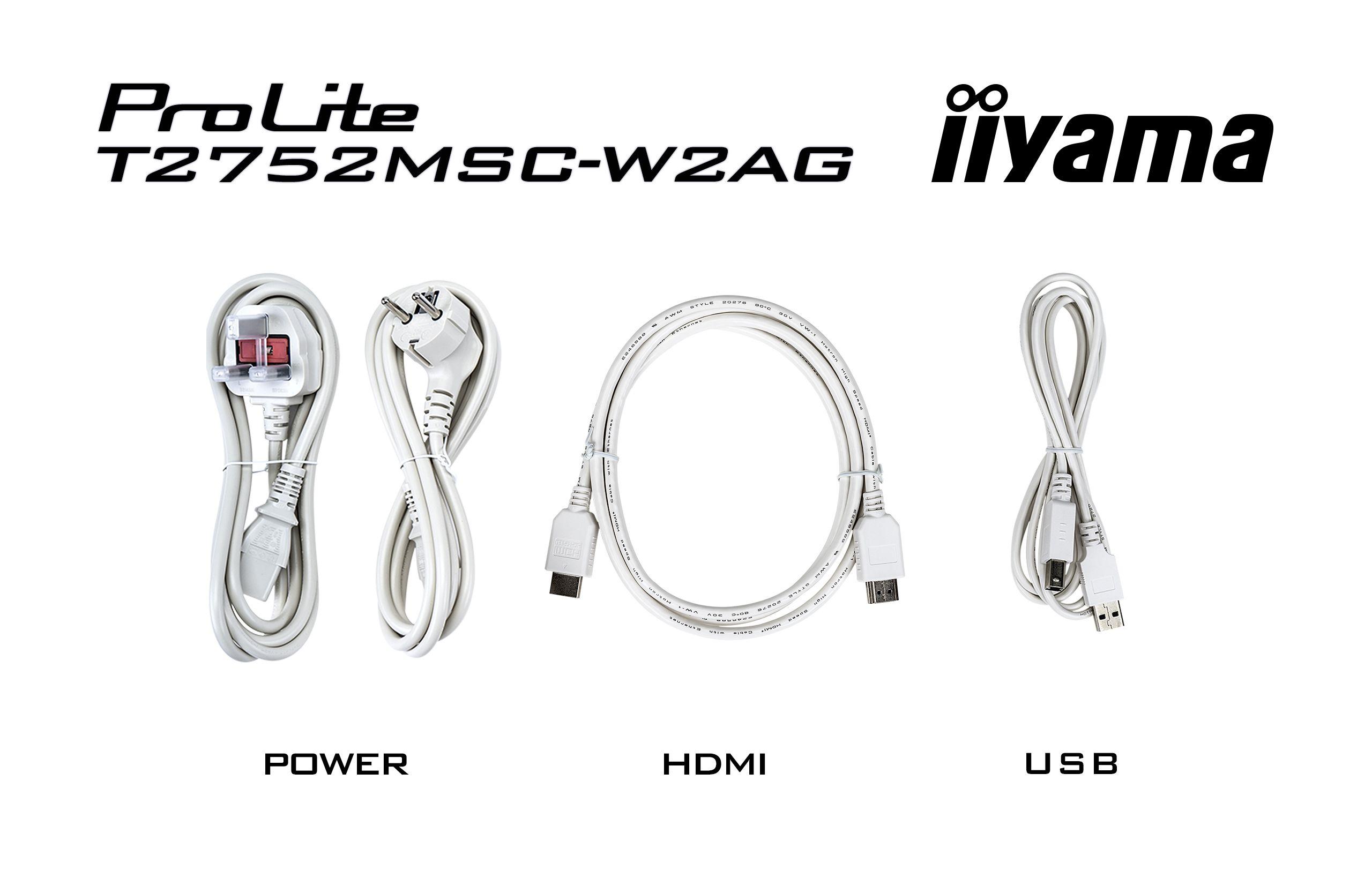 Monitor IIYAMA ProLite T2752MSC-W1AG (27" - IPS - 100 Hz - Branco) — miniatura 18