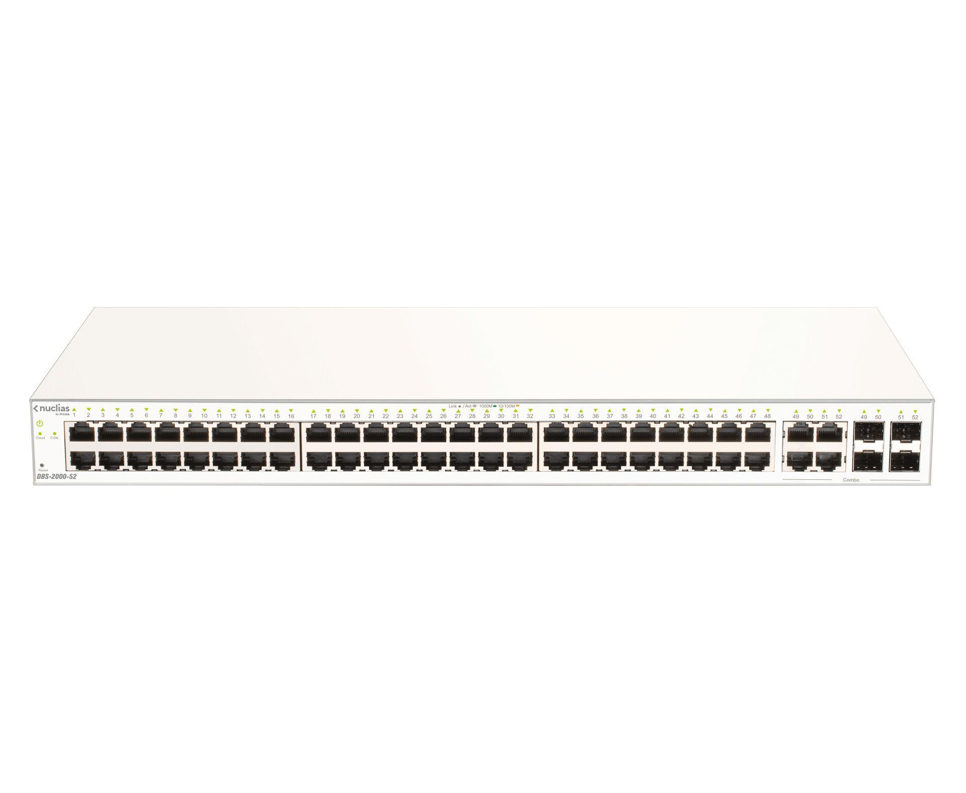 Switch Gerido D-LINK DBS-2000-52 (Gigabit Ethernet - 12 MB - 104 Gbit/s - Cinzento)